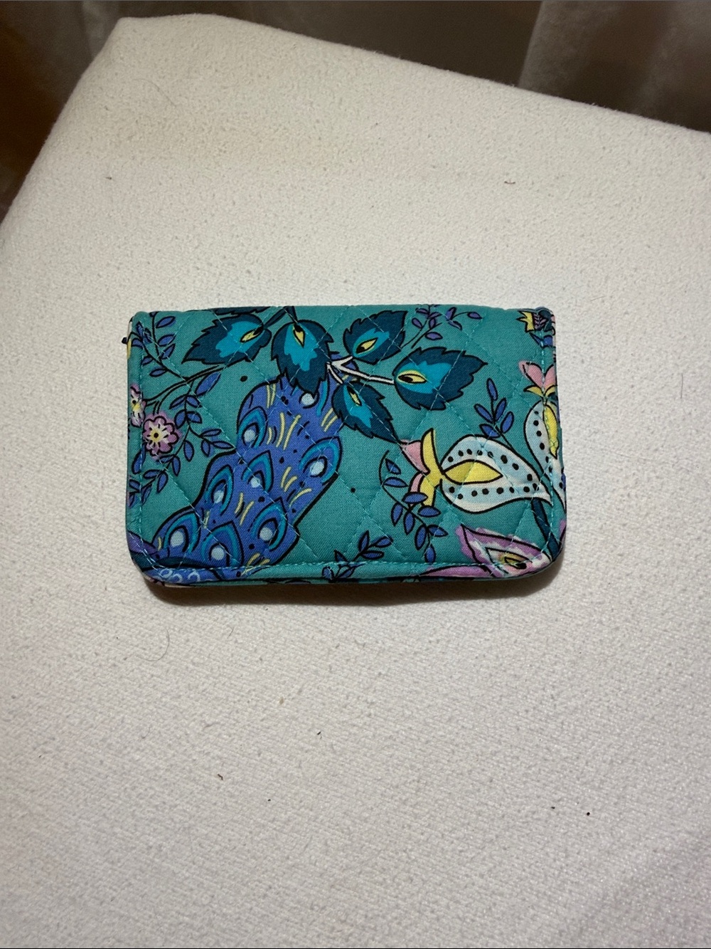Vera Bradley Teal Floral Card Wallet - Picture 2 of 4